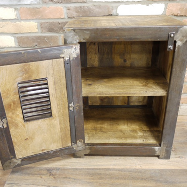 Industrial Safe Style Bedside Cabinet
