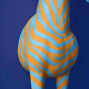 Blue/Orange Zebra  Floor Lamp