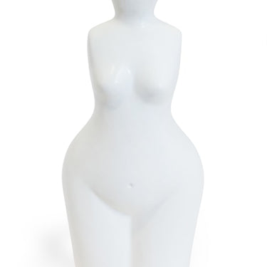 Matt White Large Female Body Ceramic Stem Vase