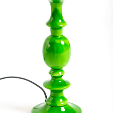 Green Gloss Wooden Table Lamp