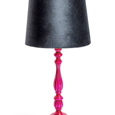 Hot Pink Gloss Wooden Table Lamp