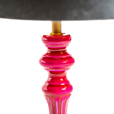 Hot Pink Gloss Wooden Table Lamp