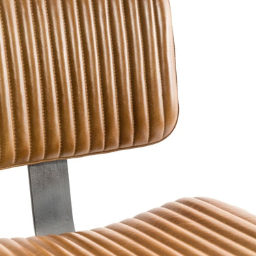 Industrial Vintage Ribbed Leather & Iron Chair