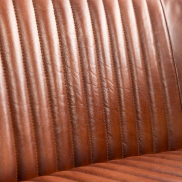 Industrial Vintage Leather & Iron 2-Seater Sofa