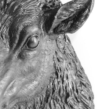 Large Matt Black Stag Wall Head
