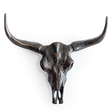 Aluminium Antique Bronze Bull Wall Skull