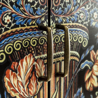 Tall Floral Column Side Cabinet