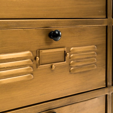 Brushed Gold Metal Multi Drawer Side Cabinet