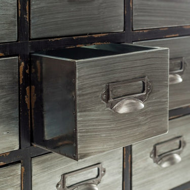 Brushed Steel Multi Drawer Apothecary Cabinet