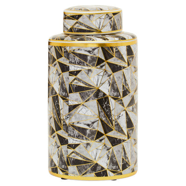 Large Marble Effect Pattern Ceramic Jar