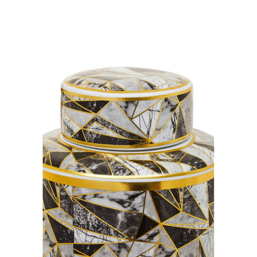 Large Marble Effect Pattern Ceramic Jar