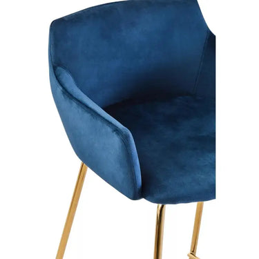 Tamzin Blue Velvet Low Back Bar Chair