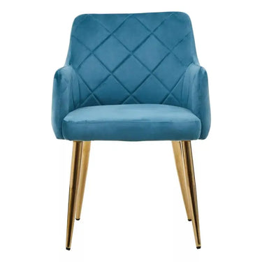 Light Blue Velvet Angular Dining Chair