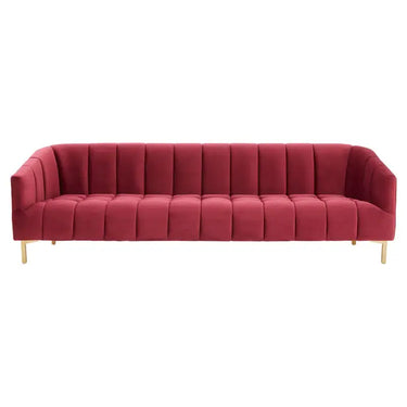 3 Seat Wine Velvet Sofa