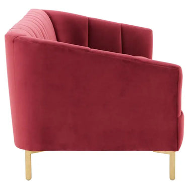 3 Seat Wine Velvet Sofa