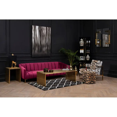 3 Seat Wine Velvet Sofa