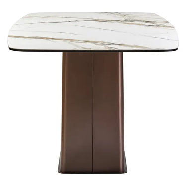 White Ceramic Marble Effect Rectangular Dining Table