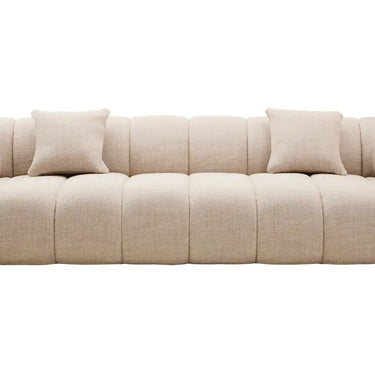 Cream Velvet Fabric 3 Seater Sofa