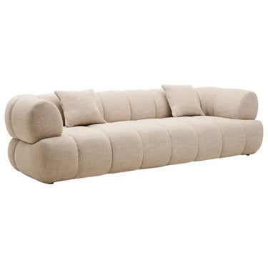 Cream Velvet Fabric 3 Seater Sofa