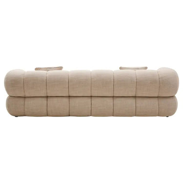 Cream Velvet Fabric 3 Seater Sofa