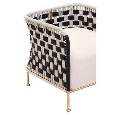 Black And White Jute Chair