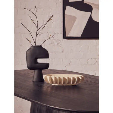 Oval Mango Wood Black Finish Dining Table