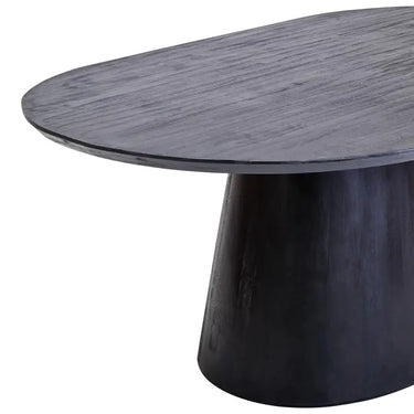 Oval Mango Wood Black Finish Dining Table