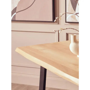 Mango Wood Live Edge Black Iron Frame Dining Table