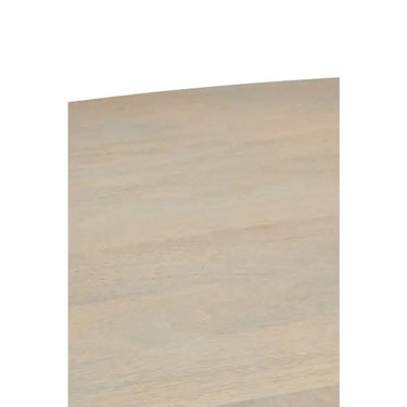 Mango Wood Grey Finish Ridge Detail Oval Dining Table