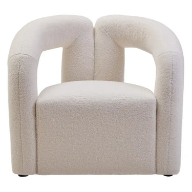 Ivory Boucle Statement Chair