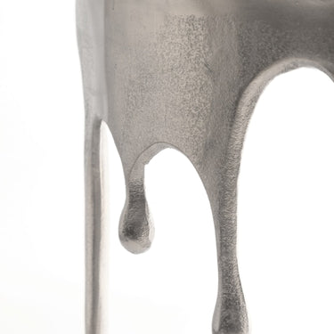 Raw Nickel Drip Oval Aluminium Console Table