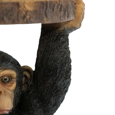 Chimpanzee Holding Trunk Slice Side Table
