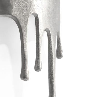 Raw Nickel Drip Small Oval Aluminium Wall Shelf