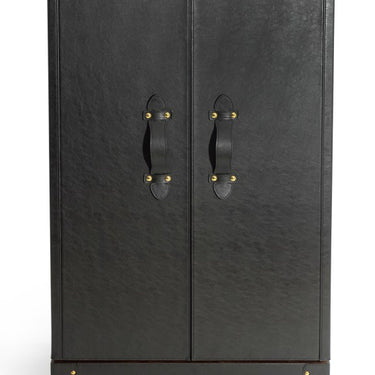 Large Leather Two-door Wine / Bar Cabinet
