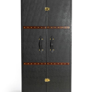 Extra Large Leather Two-door Wine / Bar Cabinet