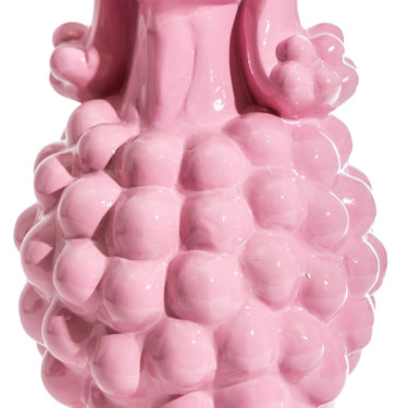 Sitting Pink Poodle Side Table W/Glass Top
