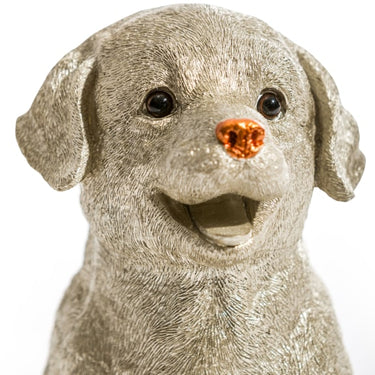 Antique Silver Labrador Holding Gold Tray