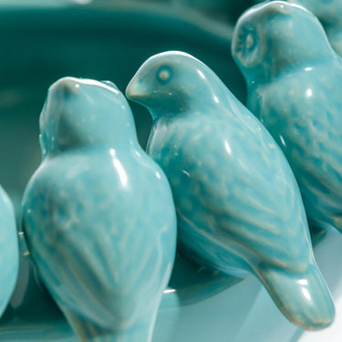 BLUE CERAMIC FLOCK OF BIRDS BOWL