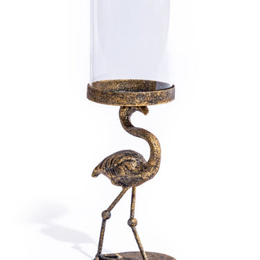Flamingo Candle Holder with Glass Cover