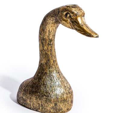Gold Duck Head Candle Holder