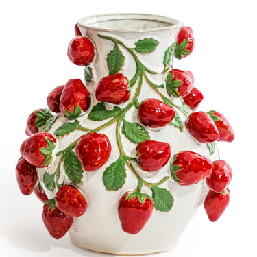 CERAMIC STRAWBERRY VINE VASE