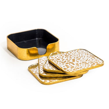 SET OF 4 LEOPARD PRINT COASTERS