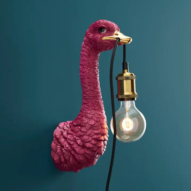 Magenta Ostrich Wall Lamp