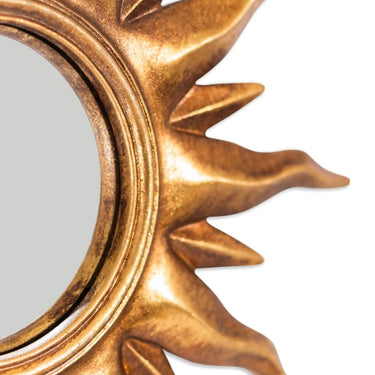 Gold Sunburst Framed Small Convex Mirror