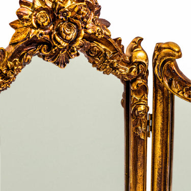 Gold Ornate Floral Dressing Table Mirror