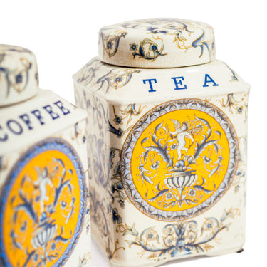 Set of 2 Renaissance Style Ceramic Tea & Coffee Jars