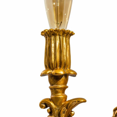 Gold Standing Cherub Table Lamp