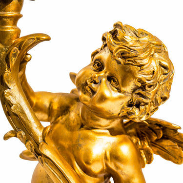 Gold Standing Cherub Table Lamp