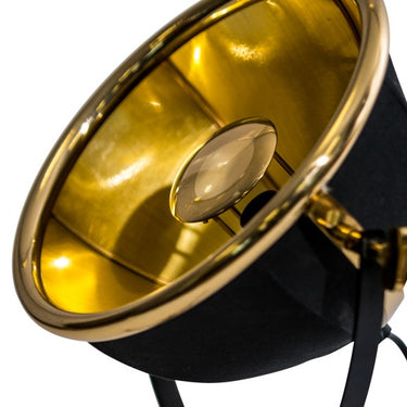 Black and Brass Large Tripod Table Lamp