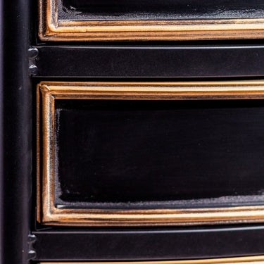 Black and Gold Door & Drawer Cabinet